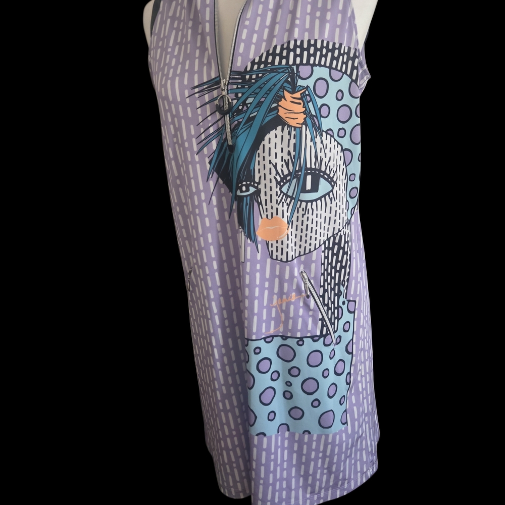 Jamie Sadock Purple and Blue Artistic Mini Dress - Picture 5 of 6